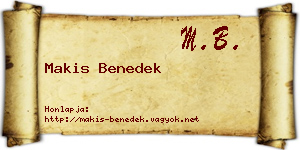 Makis Benedek névjegykártya